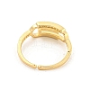 Paper Clip Brass Micro Pave Clear Cubic Zirconia Open Cuff Rings RJEW-G309-25G-3