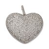 Brass Micro Pave Clear Cubic Zirconia Pendants KK-U076-22P-1