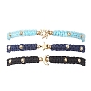 3Pcs Brass Beads Braided Bead Bracelets for Women BJEW-JB13223-2