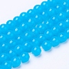 Imitation Jade Glass Round Beads Strands X-DGLA-S076-6mm-18-2