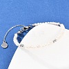 Brass & Natural Pearl Round Beaded Bracelets for Women BJEW-D366-02P-1