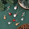 5Pcs 5 Styles Christmas Themes Alloy Enamel Pendants XMAS-YW0001-01C-4