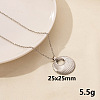 304 Stainless Steel Hollow Round Pendant Necklaces FU6316-11-1
