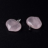 Natural Rose Quartz Pendants G-G956-D13-4