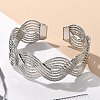 Electrophoresis Iron Cuff Bangles for Women BJEW-M057-02P-4