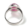 Natural Banded Agate Teardrop Adjustable Rings RJEW-K371-08S-11-4