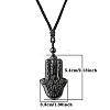 Natural Obsidian Pendant Necklace for Men PW-WG33725-03-1