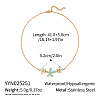 304 Stainless Steel Enamel Flower Pendant Necklaces for Women HM6376-3-1