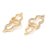 Brass Micro Pave Clear Cubic Zirconia Connector Charms KK-B074-08G-2