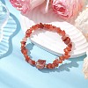 Electroplated Hexagon Prism Natural Quartz Chip Beaded Stretch Bracelets fo Women BJEW-JB10756-07-2