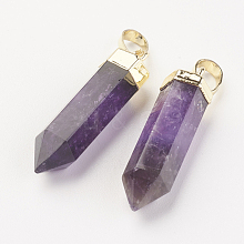 Natural Amethyst Pointed Pendants X-G-G737-32F-G
