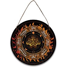 Artsy Woodsy Wheel of the Year Wood Witch Calendar Hanging Wall Decorations HJEW-WH0027-024