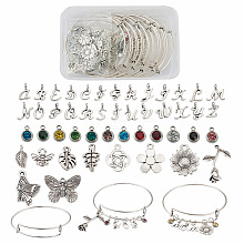 Biyun DIY Birthstone Charm Bangle Making Kit DIY-BY0001-34