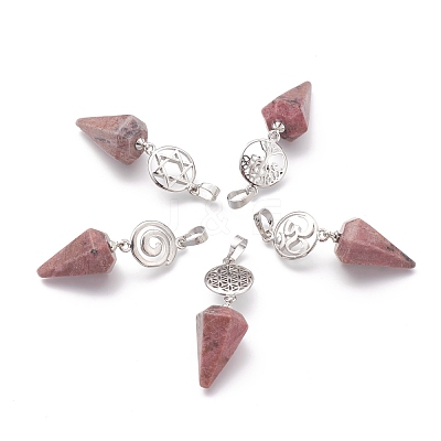 Natural Rhodochrosite Pendants G-O194-05-1