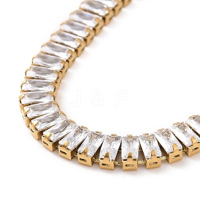 Clear Cubic Zirconia Tennis Necklace NJEW-E038-02G-1