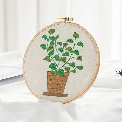 Plant Pattern DIY Embroidery Beginner Kit DIY-P077-020-1
