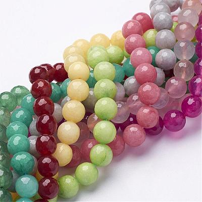 Natural White Jade Gemstone Bead Strands G-D610-10mm-1