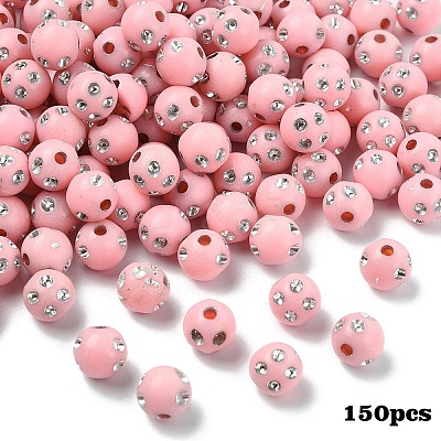 150Pcs Opaque Acrylic Beads MACR-YW0004-21B-1