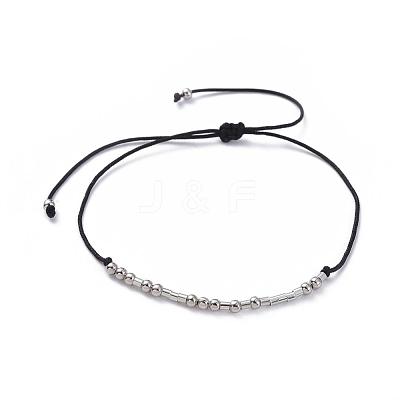Unisex Adjustable Morse Code Bracelets BJEW-JB04988-04-1