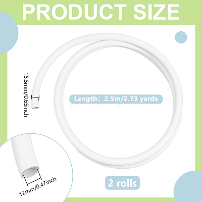 2 Rolls Plastic Aluminum Curved Shaped Tube FIND-PH0029-23C-1