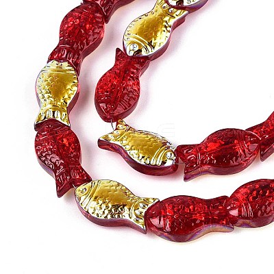 Transparency Electroplate Glass Beads Strands GLAA-T023-40A-10-1