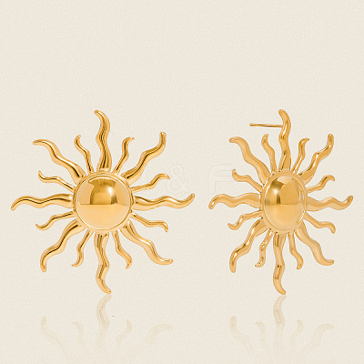 304 Stainless Steel Sun Stud Earrings LS-HU6679-1-1