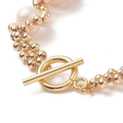 Natural Pearl Beaded Bracelet BJEW-JB09079-1