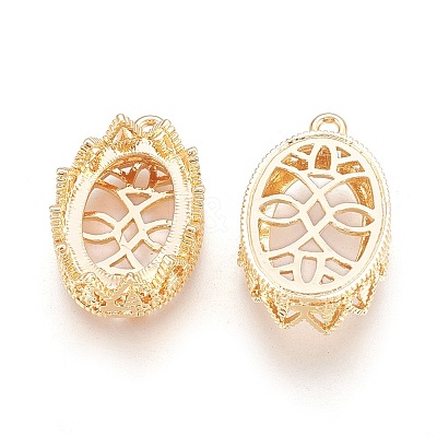 Brass Oval Pendants Cabochon Settings LS-KK-J228-07G-1