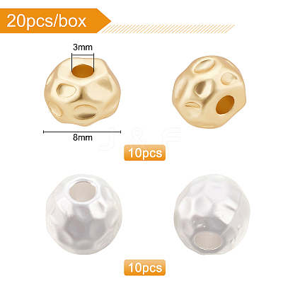 20Pcs 2 Colors Brass Beads KK-BC0007-16-1