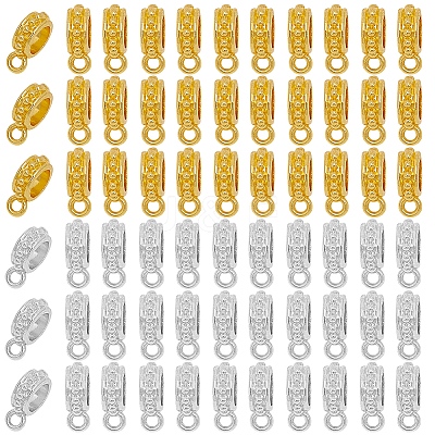 160Pcs 2 Colors Alloy Tube Bails FIND-SP0004-48-1