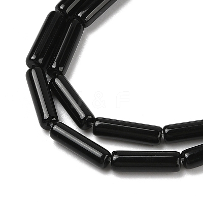 Natural Black Onyx(Dyed & Heated) Beads Strands G-H087-H02-01A-1