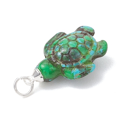 Dyed Synthetic Turquoise Pendants PALLOY-JF05144-01-1