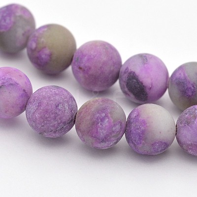 Natural & Dyed Gemstone Round Beads Strands X-G-D661-8mm-1-1