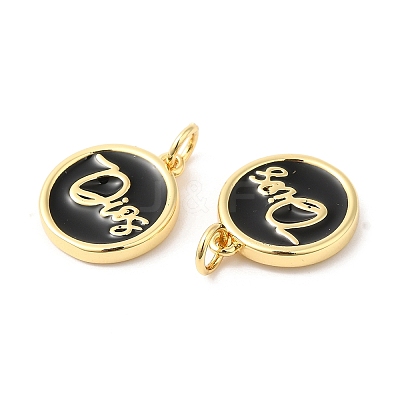 Real 16K Gold Plated Brass Enamel Pendants X-ZIRC-L103-058G-1