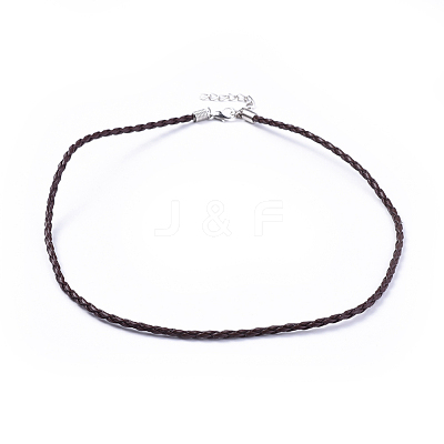 Trendy Braided Imitation Leather Necklace Making X-NJEW-S105-002-1
