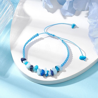 Adjustable Natural & Syntheti Gemstone Braided Bracelets for Women BJEW-JB10994-02-1