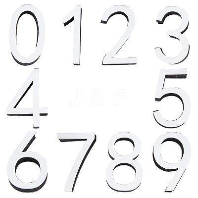 10Pcs 10 Style Acrylic Mirror Wall Stickers AJEW-CN0001-46-1