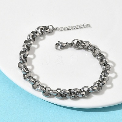 304 Stainless Steel Rolo Chain Bracelets for Women BJEW-A160-05P-1