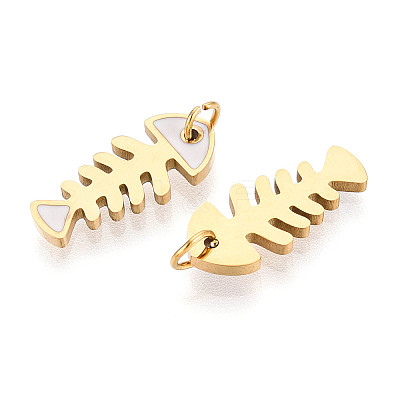 304 Stainless Steel Enamel Pendants STAS-N115-02A-G-1