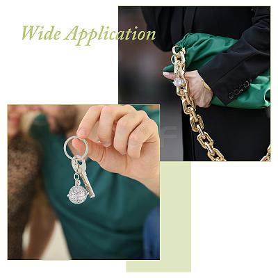 3Pcs 3 Styles Bell Alloy & Iron Pendant Keychain & Charm Bracelets Sets DIY-FH0009-60P-1