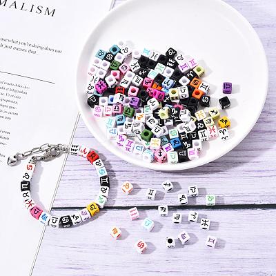 240Pcs 6 Style Opaque Acrylic European Beads OPDL-YW0001-01-1