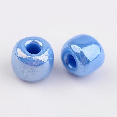 6/0 Opaque Colors Lustered Round Glass Seed Beads X-SEED-A012-4mm-123B-1