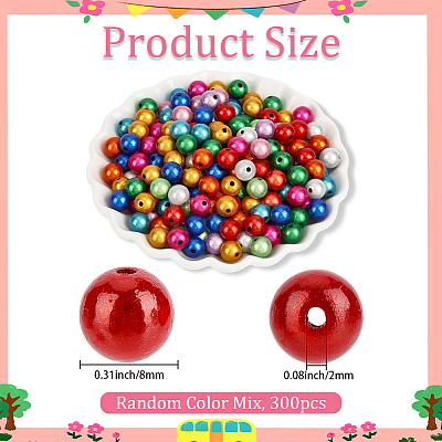 300Pcs Spray Painted Acrylic Beads MACR-PA0001-80-1
