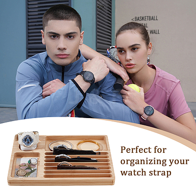 Silicone Watch Display Stands and Bamboo Watch Strap Organizer Tray ODIS-OC0001-85-1