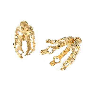 Flower Brass Bead Cap Bails KK-CBA1A60-23B-G-1