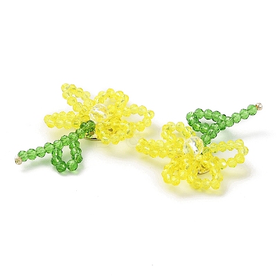 Handmade Glass Beaded Woven Cabochons GLAA-C028-01B-1