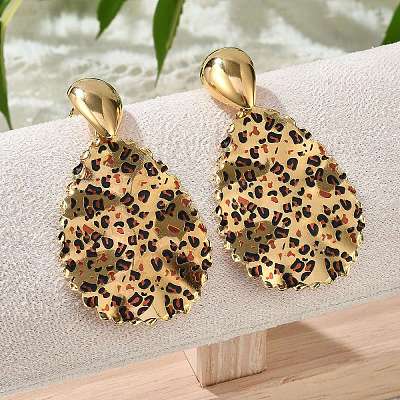 304 Stainless Steel Enamel Stud Earrings EJEW-Z084-15G-05-1