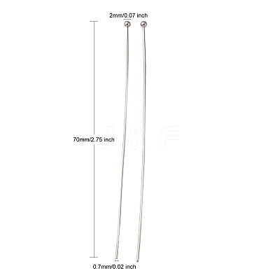 Tarnish Resistant 304 Stainless Steel Ball Head Pins STAS-K146-045-0.7x70mm-1