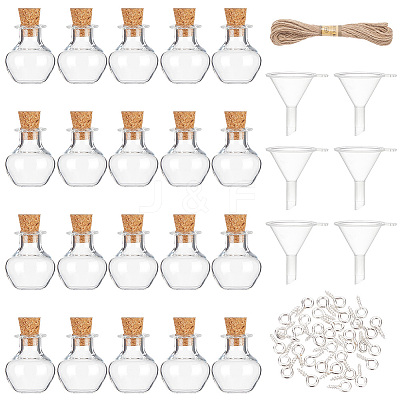 DIY Apple Shape Wish Bottle Pendant Decorations Making Kit DIY-DC0001-72-1
