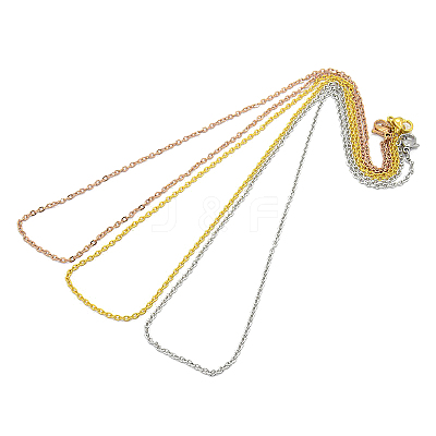 Unisex 304 Stainless Steel Cable Chain Necklaces STAS-O037-83-1